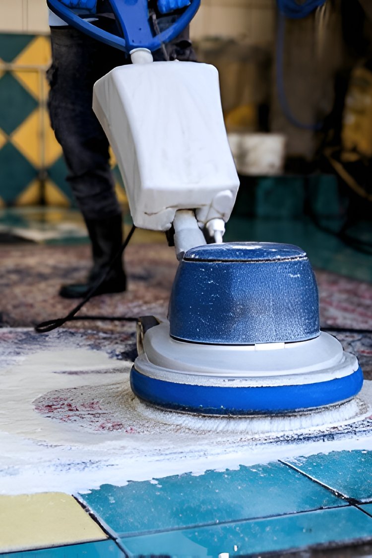 Private carpet chemical cleaning with brush