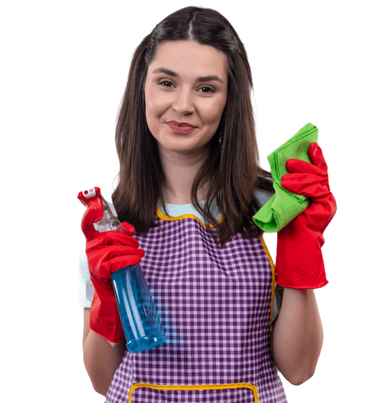 Young beautiful girl in apron